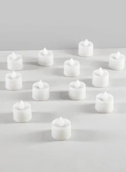Amber LED Flickering Tea Light, Set of 12