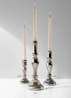 Antique Silver Glass Candlesticks