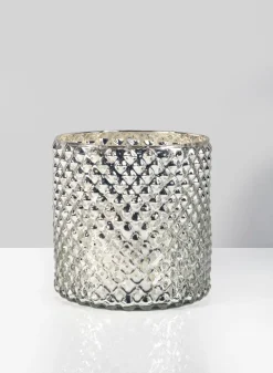 Antique Silver Hobnail Vases