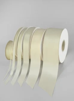 Antique White Double Faced Satin Ribbon 50 Yard Spool