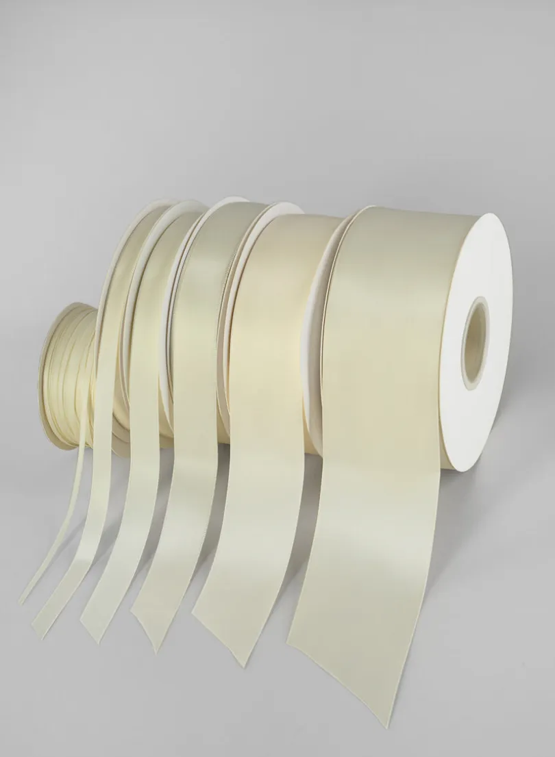 Antique White Double Faced Satin Ribbon 50 Yard Spool
