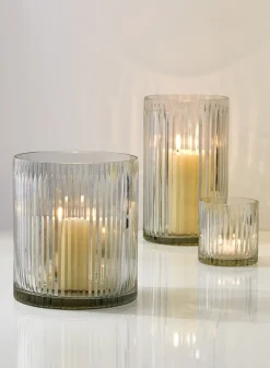 Arrow Stripe Etched Glass Vases