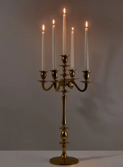 Aryan Gold Metal Candle Holders