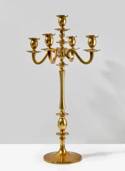 Aryan Gold Metal Candle Holders