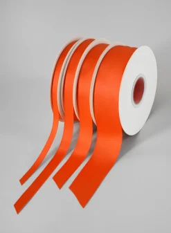 Autumn Orange Double Faced Satin Ribbon 50 Yard Spool