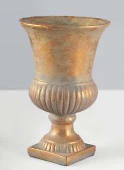 Avignon Antique Gold Leaf Cement Urn