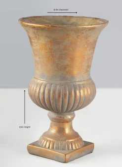 Avignon Antique Gold Leaf Cement Urn