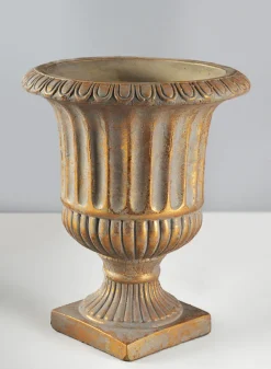 Avignon Antique Gold Leaf Cement Urn