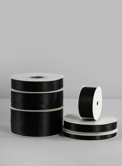 Black Double Faced Satin Ribbon 50 Yard Spool