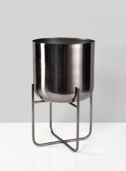 Black Nickel Soho Planters With Stand