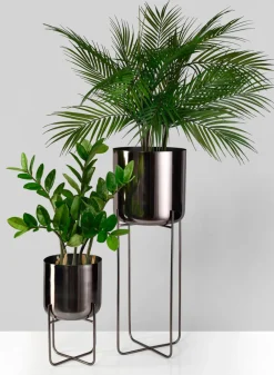 Black Nickel Soho Planters With Stand