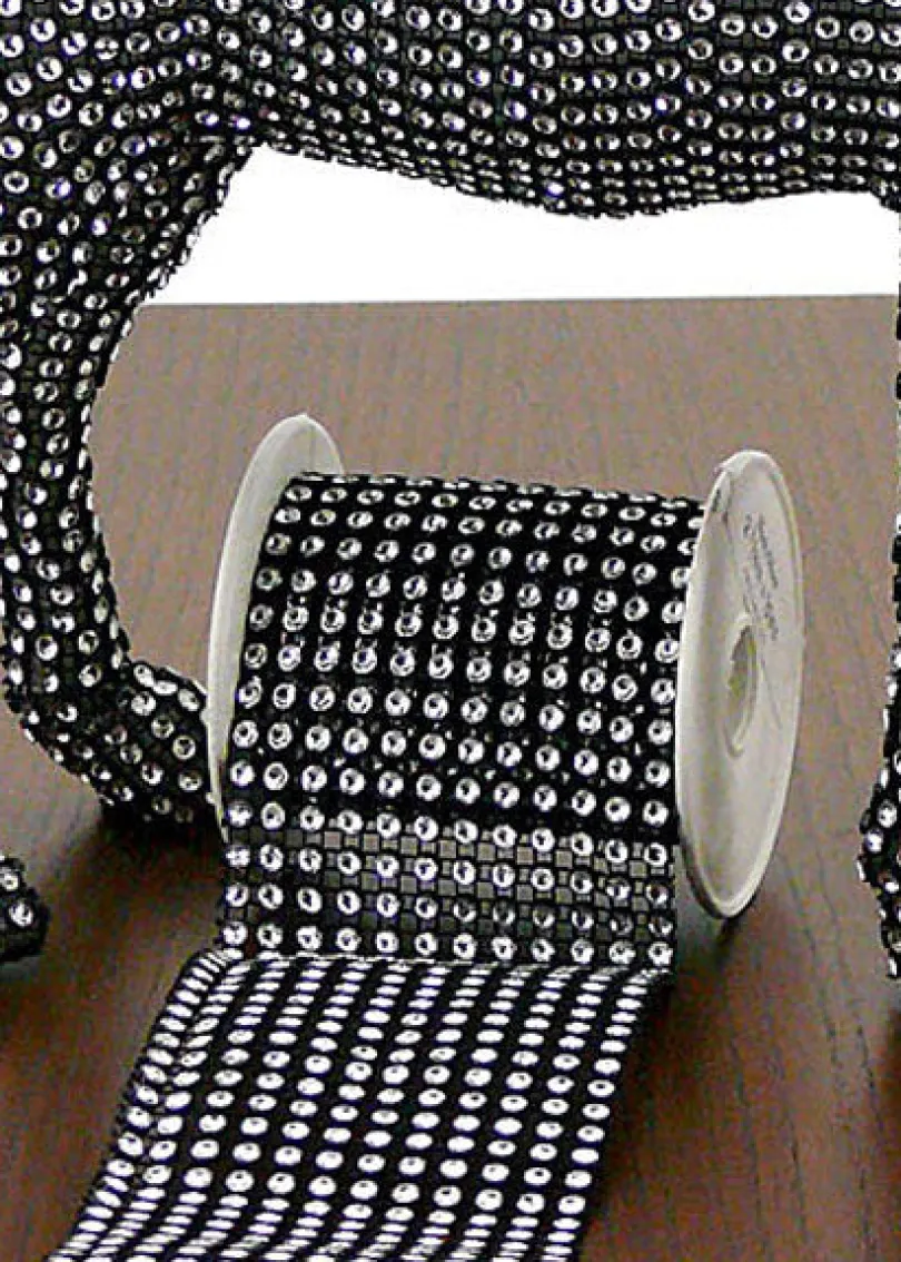 Black With Silver Diamond Bead Balls, Deer & Ribbon