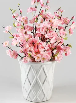 Bright White Flared Basket Pots
