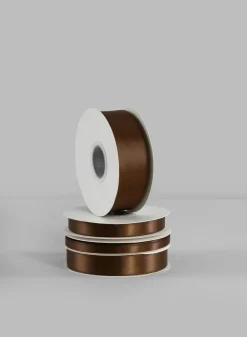 Brown Double Faced Satin Ribbon 50 Yard Spool