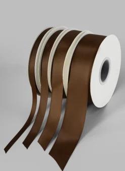 Brown Double Faced Satin Ribbon 50 Yard Spool