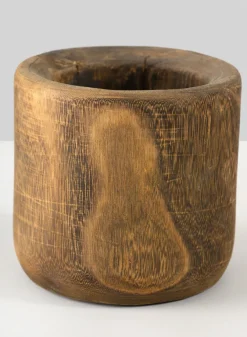 Dark Walnut Finish Paulownia Wood Cache Pot