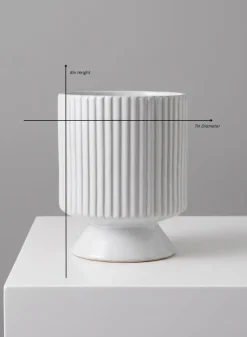 Florist Choice White Ceramic Cachepot with Base