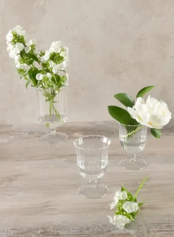 Fluted Designer Glass Urns, Set of 3