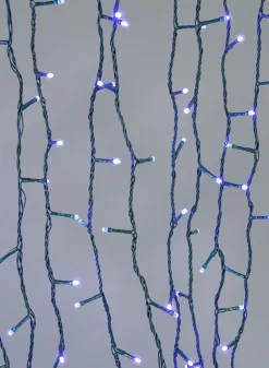 49ft 200 Blue LED Lights in Green Cord