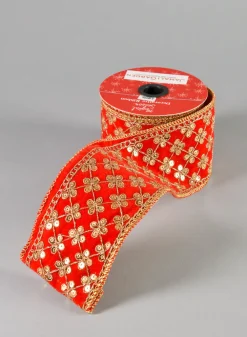 16.40ft Long British Raj Red Gold Ribbon
