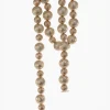 5ft Long Champagne & Light Copper Glitter Ball Garland, Case of 6