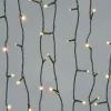 49ft Long Cord 200 Warm White LED Lights Set, Green Cord