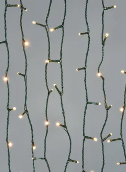 49ft Long Cord 200 Warm White LED Lights Set, Green Cord