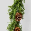 5ft Long Cypress Garland with Pine Cones