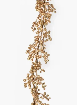 5ft Long Glittered Gold Berry Garland