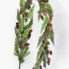 5ft Long Glittered Pine Garland with Pine Cones, Case of 3