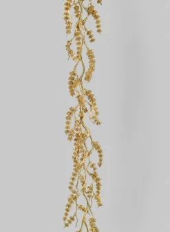 6ft Long Gold Glittered Mini Pine Garland