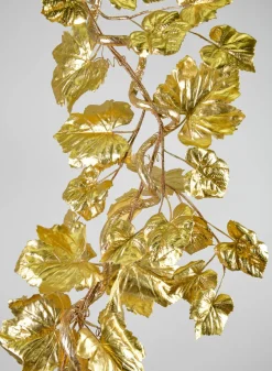 5ft Long Gold Grape Leaf Garland, Case of 6