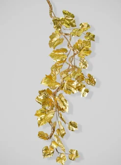 5ft Long Gold Grape Leaf Garland, Case of 6