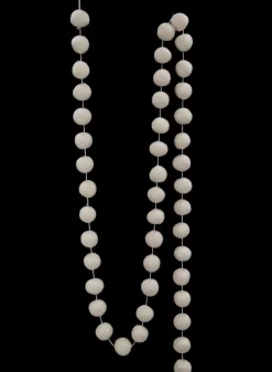 5ft Long Ivory Felt Ball Garland
