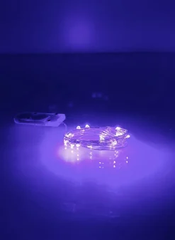 7ft Long 20 Light Purple Mini Lights String 3 Modes, Set of 6