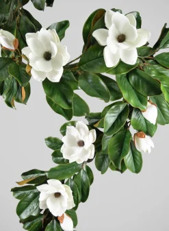 6ft Long Magnolia Garland with Blooms, Case of 2