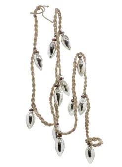 6.5ft Long Mini Silver Mercury C7 Ornament Bulb Rope Garland