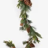 5ft Long Mixed Pine Garland with Pine Cones, Case of 4