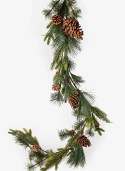 5ft Long Mixed Pine Garland with Pine Cones, Case of 4