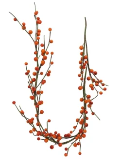 5ft Long Orange Berry Garland, Case of 6