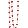 5ft Long Red & White Felt Ball Garland