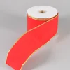 30ft Long Roll Ribbon-Red with Gold Glitter