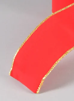30ft Long Roll Ribbon-Red with Gold Glitter