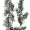 4ft Long Snowy Pine Garland with Pine Cones, Case of 6