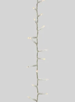 24ft Long 100 & 1000 Warm White L.E.D. Lights Set, Clear Cord
