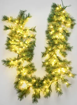 6ft Long Warm White Pre-Lit Garland (200 Lights)
