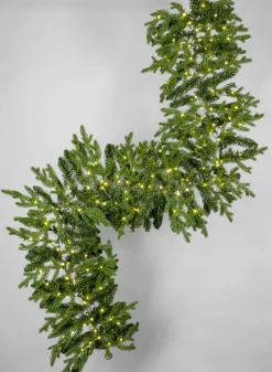 6ft Long Warm White Pre-Lit Pine Garland (200 Lights)