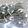 24ft Long 100 White LED Lights Set, Clear Cord