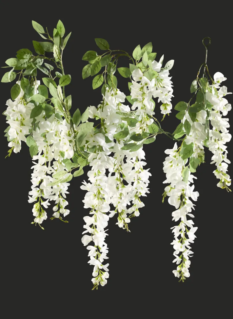 5ft Long White Wisteria Garland