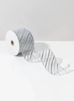 30ft Roll Ribbon-White/Silver